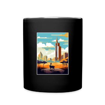 Nairobi Kenia Reise Poster Souvenir Malerei WPA - Tasse einfarbig - Schwarz - Vorne