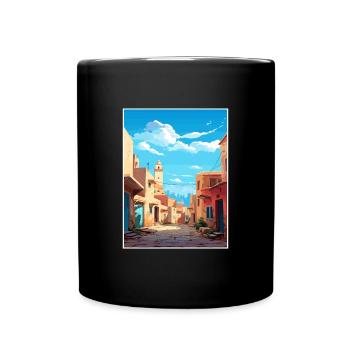 Meknes Marokko Reise Poster Souvenir Malerei WPA - Tasse einfarbig - Schwarz - Vorne