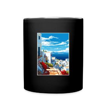 Tangier Morocco Travel Poster Souvenir Paint WPA - Full Colour Mug - black - Front