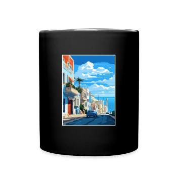 Tangier Morocco Travel Poster Souvenir Paint WPA - Full Colour Mug - black - Front