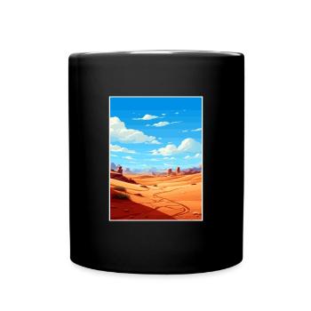 Merzouga Morocco Travel Poster Souvenir Paint WPA - Full Colour Mug - black - Front
