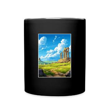 Volubilis Morocco Travel Poster Souvenir Paint WPA - Full Colour Mug - black - Front