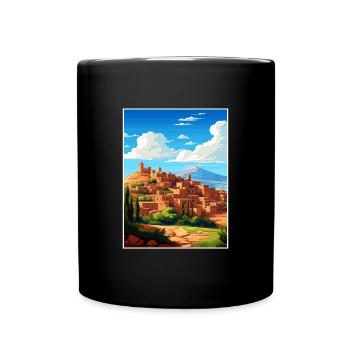 Marrakesh Morocco Travel Poster Souvenir Paint WPA - Full Colour Mug - black - Front