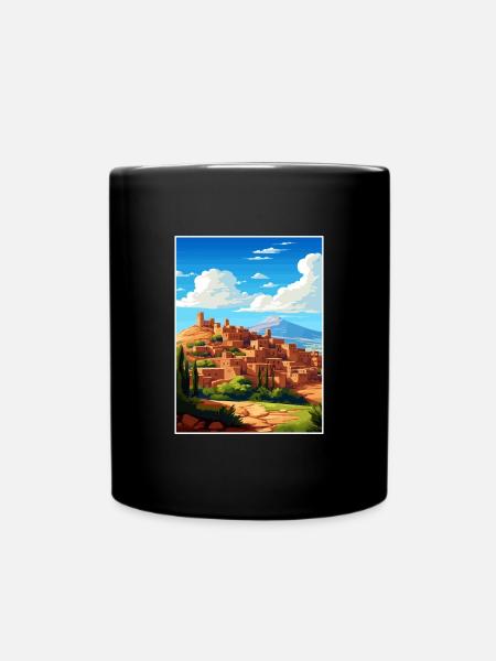 Marrakech Maroc Affiche de voyage Peinture Souvenir WPA - Mug uni - noir