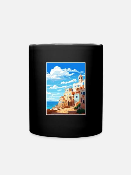 Essaouira Maroc Affiche de voyage Peinture Souvenir WPA - Mug uni - noir