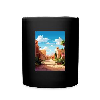 Marrakesh Morocco Travel Poster Souvenir Paint WPA - Full Colour Mug - black - Front