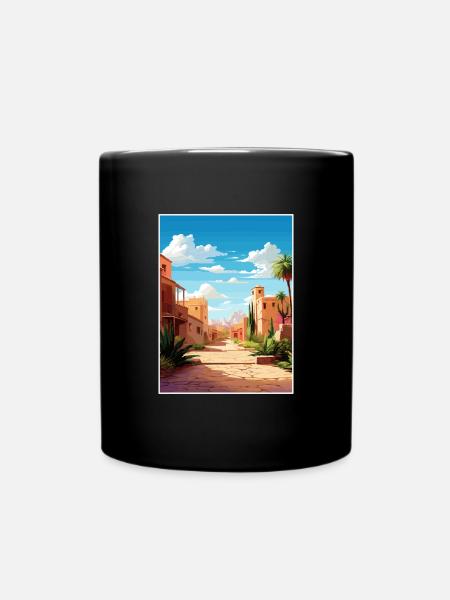 Marrakech Maroc Affiche de voyage Peinture Souvenir WPA - Mug uni - noir