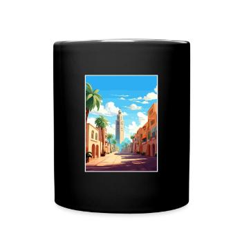 Casablanca Maroc Affiche de voyage Souvenir Peinture WP - Mug uni - noir - Devant