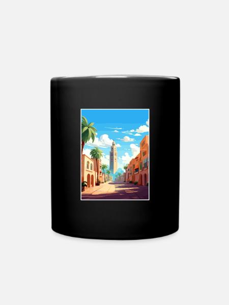 Casablanca Maroc Affiche de voyage Souvenir Peinture WP - Mug uni - noir