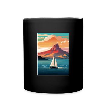 Cape Town Afrique du Sud Affiche de voyage Souvenir WPA - Mug uni - noir - Devant