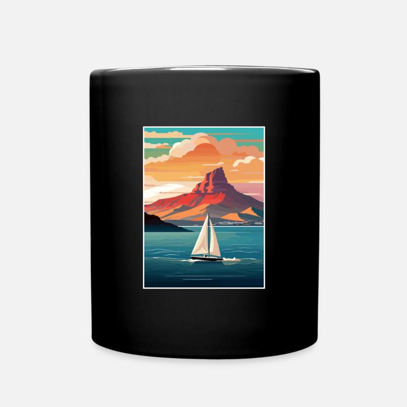 Cape Town Afrique du Sud Affiche de voyage Souvenir WPA - Mug uni - noir