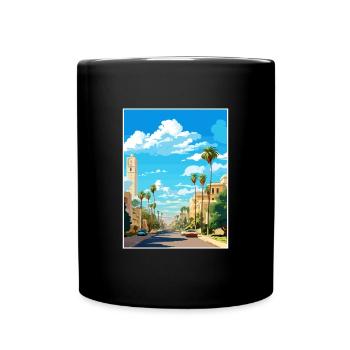 Casablanca Maroc Affiche de voyage Souvenir Peinture WP - Mug uni - noir - Devant
