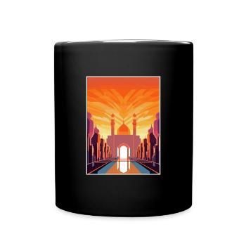 Marrakesh Morocco Travel Poster Souvenir Paint WPA - Full Colour Mug - black - Front