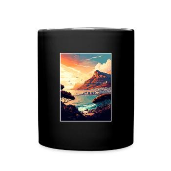Cape Town Afrique du Sud Affiche de voyage Souvenir WPA - Mug uni - noir - Devant