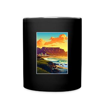 Cape Town Afrique du Sud Affiche de voyage Souvenir WPA - Mug uni - noir - Devant