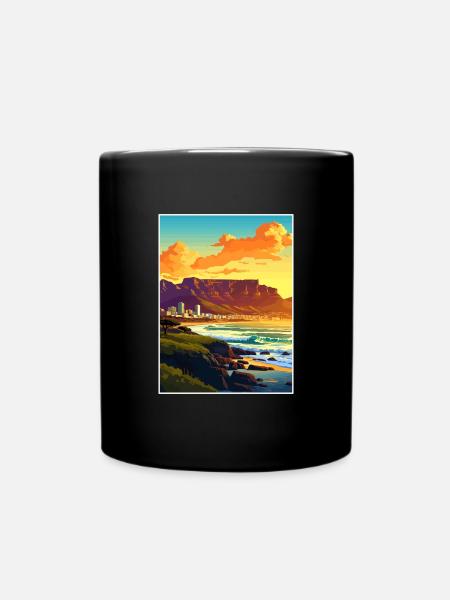 Kapstadt Südafrika Reiseposter Souvenir WPA - Tasse einfarbig - Schwarz