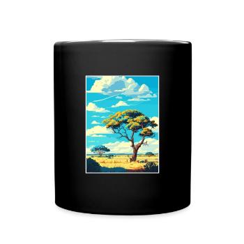 Krüger Nationalpark Südafrika Reiseposter - Tasse einfarbig - Schwarz - Vorne