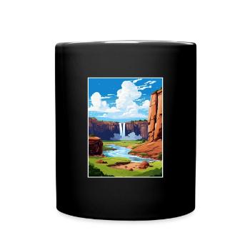 Ouzoud Waterfalls Morocco Travel Poster Souvenir - Full Colour Mug - black - Front