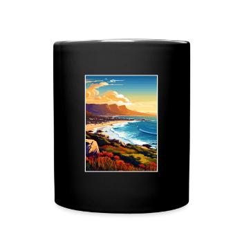 Cape Town Afrique du Sud Affiche de voyage Souvenir WPA - Mug uni - noir - Devant