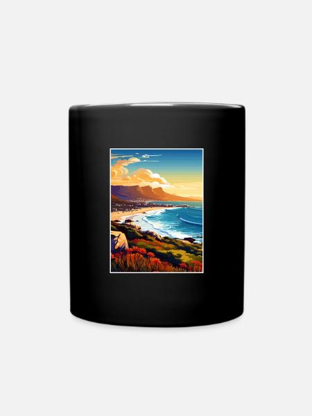 Kapstadt Südafrika Reiseposter Souvenir WPA - Tasse einfarbig - Schwarz