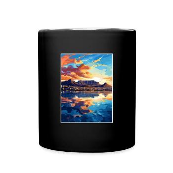 Cape Town Afrique du Sud Affiche de voyage Souvenir WPA - Mug uni - noir - Devant