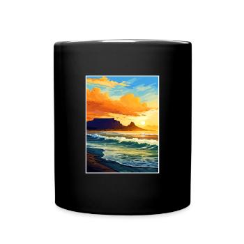 Cape Town Afrique du Sud Affiche de voyage Souvenir WPA - Mug uni - noir - Devant