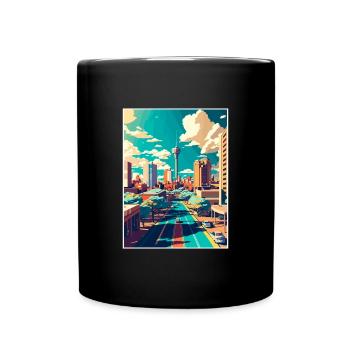 Johannesburg Südafrika Reiseposter Souvenir - Tasse einfarbig - Schwarz - Vorne