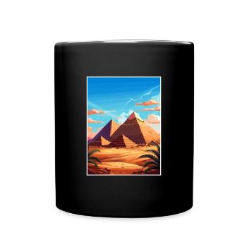 Kairo Ägypten Große Pyramiden Von Gizeh Reiseposter - Tasse einfarbig - Schwarz - Vorne