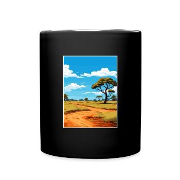 Krüger Nationalpark Südafrika Reiseposter - Tasse einfarbig - Schwarz - Vorne