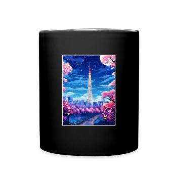 Japon Tokyo Voyage Affiche Souvenir Carte Postale Peinture - Mug uni - noir - Devant