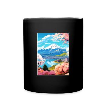 Japon Tokyo Voyage Affiche Souvenir Carte Postale Peinture - Mug uni - noir - Devant