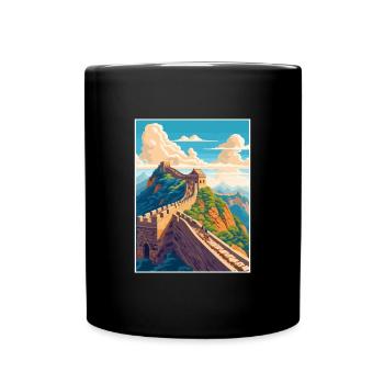 Great Of China Travel Poster Souvenir Painting WPA - Full Colour Mug - black - Front