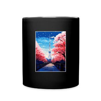Japon Tokyo Voyage Affiche Souvenir Carte Postale Peinture - Mug uni - noir - Devant