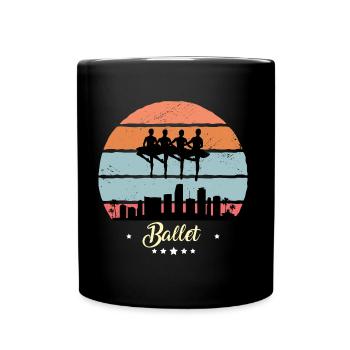 Ballet Danse Vintage Rétro Sport Coucher de soleil - Mug uni - noir - Devant