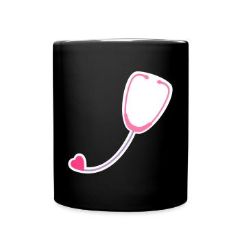 Coloured stethoscope - Full Colour Mug - black - Front
