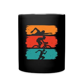 Retro Triathlon - Full Colour Mug - black - Front