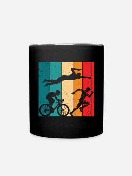 Triathlon Retro Triathletin - Tasse einfarbig - Schwarz
