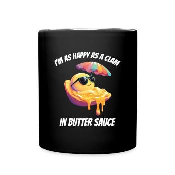 Clam Shell Seashells Collector Beachcomber Beach - Full Colour Mug - black - Front