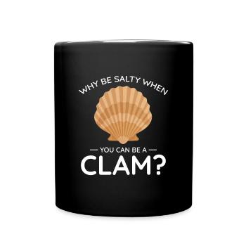 Clam Shell Seashells Collector Beachcomber Beach - Full Colour Mug - black - Front