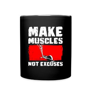Crosstrainer Fitness Muskelaufbau - Tasse einfarbig - Schwarz - Vorne