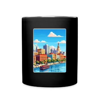 Rosario Argentina Travel Poster Souvenir Paint WPA - Full Colour Mug - black - Front