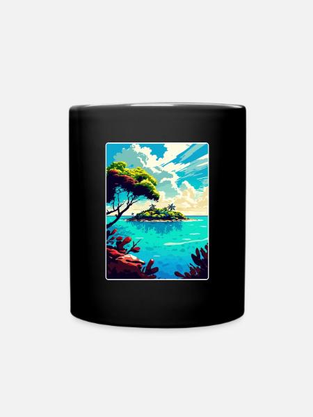 Belize Caraïbes Voyage Affiche Souvenir Peinture WPA - Mug uni - noir