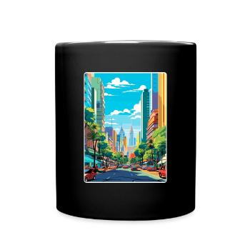 Sao Paulo Brésil Affiche de voyage Peinture Souvenir WPA - Mug uni - noir - Devant