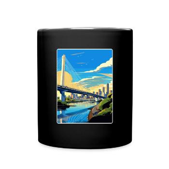 Sao Paulo Brésil Affiche de voyage Peinture Souvenir WPA - Mug uni - noir - Devant