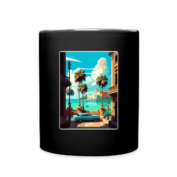 Havanna Karibik Reise Poster Souvenir Farbe WPA - Tasse einfarbig - Schwarz - Vorne