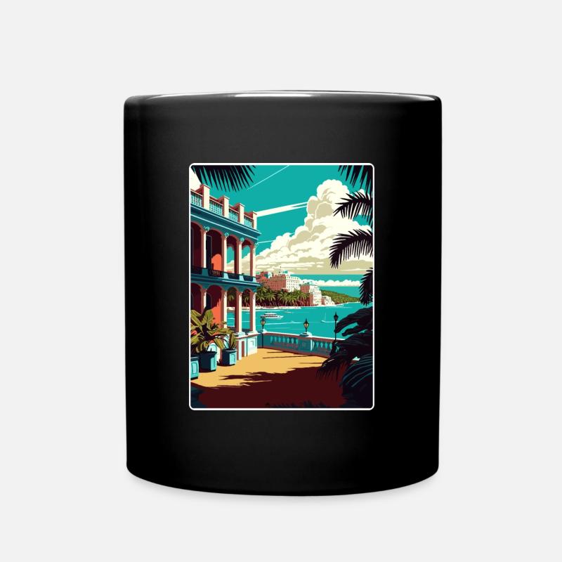 La Havane Caraïbes Voyage Affiche Souvenir Peinture WPA - Mug uni - noir