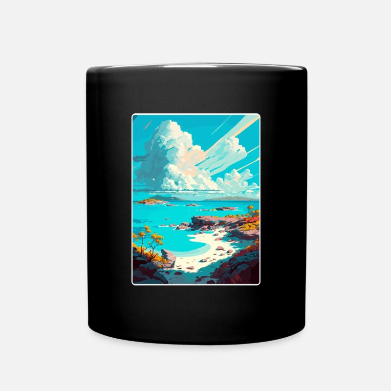 Exuma Affiche de voyage des Caraïbes Peinture Souvenir WPA - Mug uni - noir