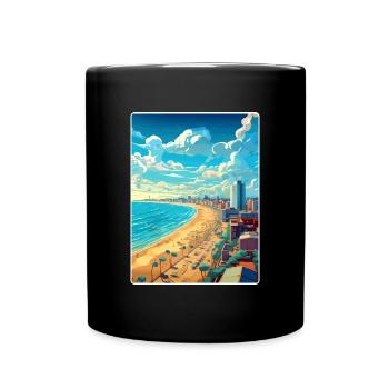 Mar del Plata Affiche de voyage Peinture Souvenir WPA - Mug uni - noir - Devant