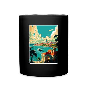 Nassau Karibik Reise Poster Souvenir Farbe WPA - Tasse einfarbig - Schwarz - Vorne