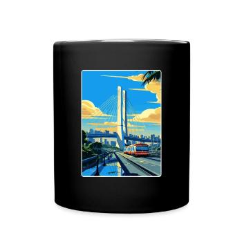 Sao Paulo Brésil Affiche de voyage Peinture Souvenir WPA - Mug uni - noir - Devant
